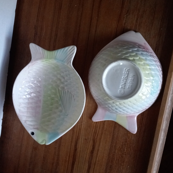Vtg Knobler Japan large pastel fish bowl (2) - Picture 2 of 2